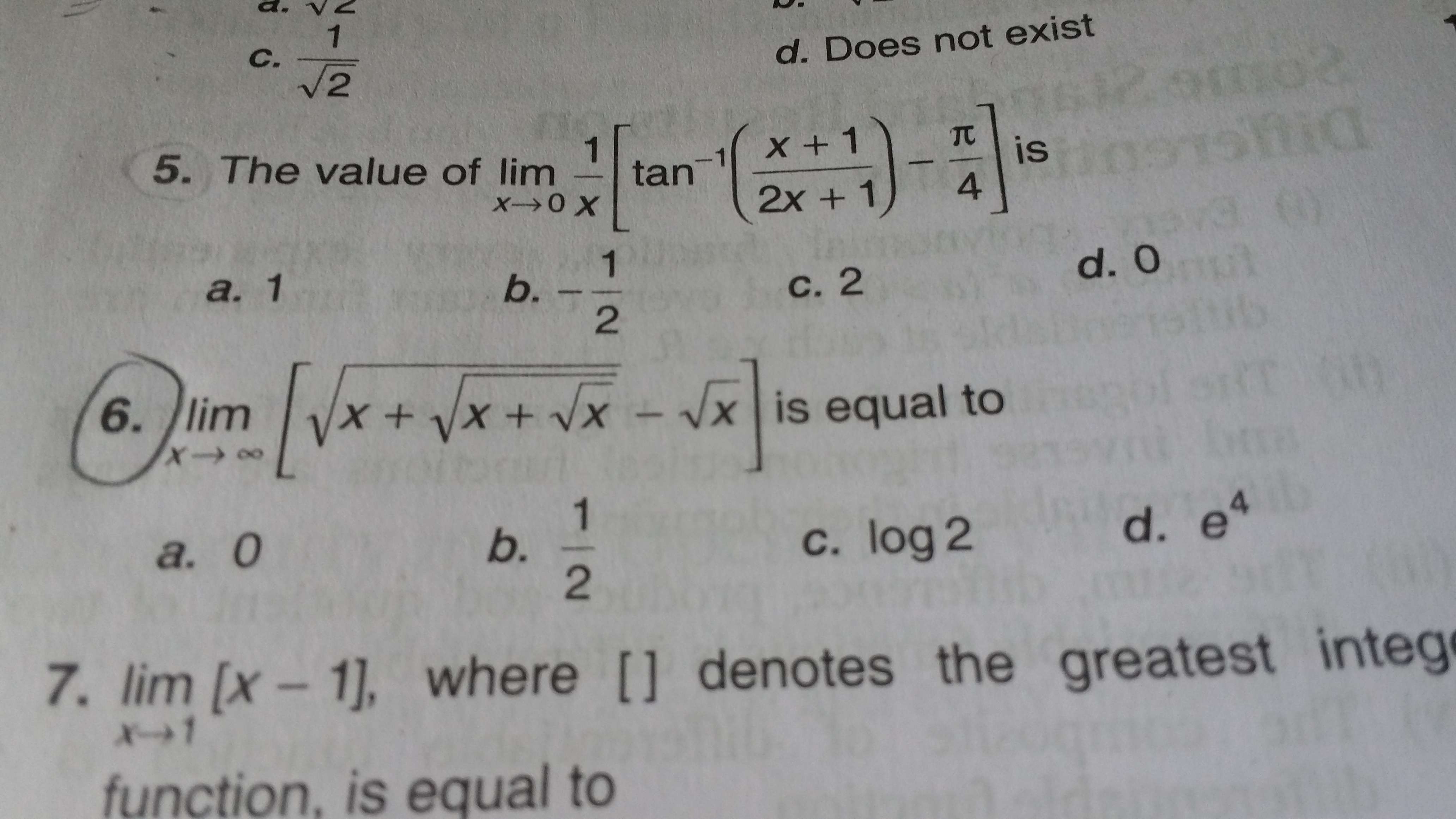 Question image for Please help with the 5th and 6th question..Is it e